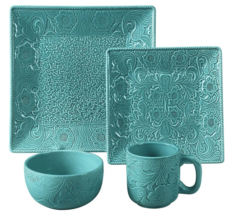 Savannah Ceramic Turqoise Dinnerware Set