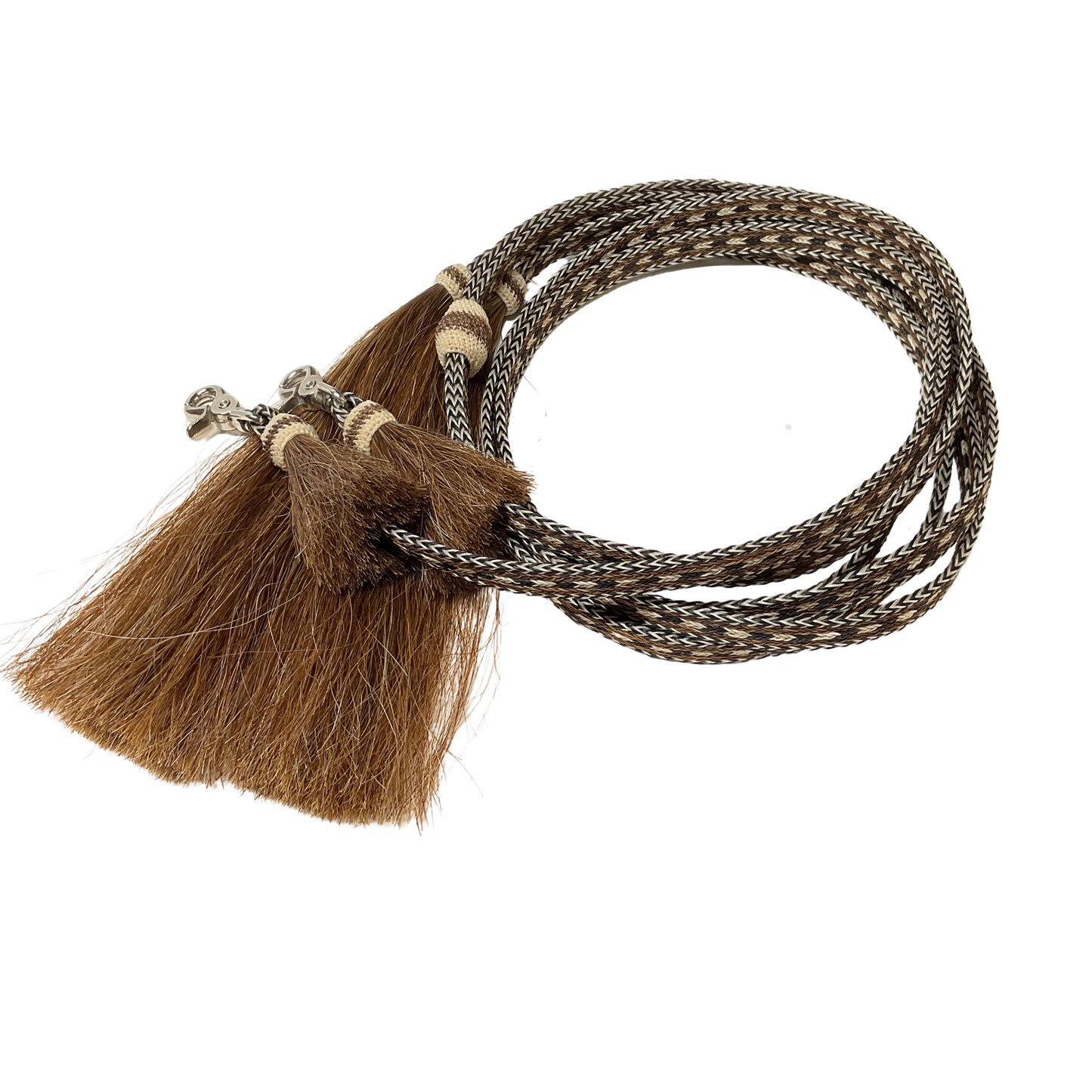 Braided Horsehair Headstall w/Split Reins