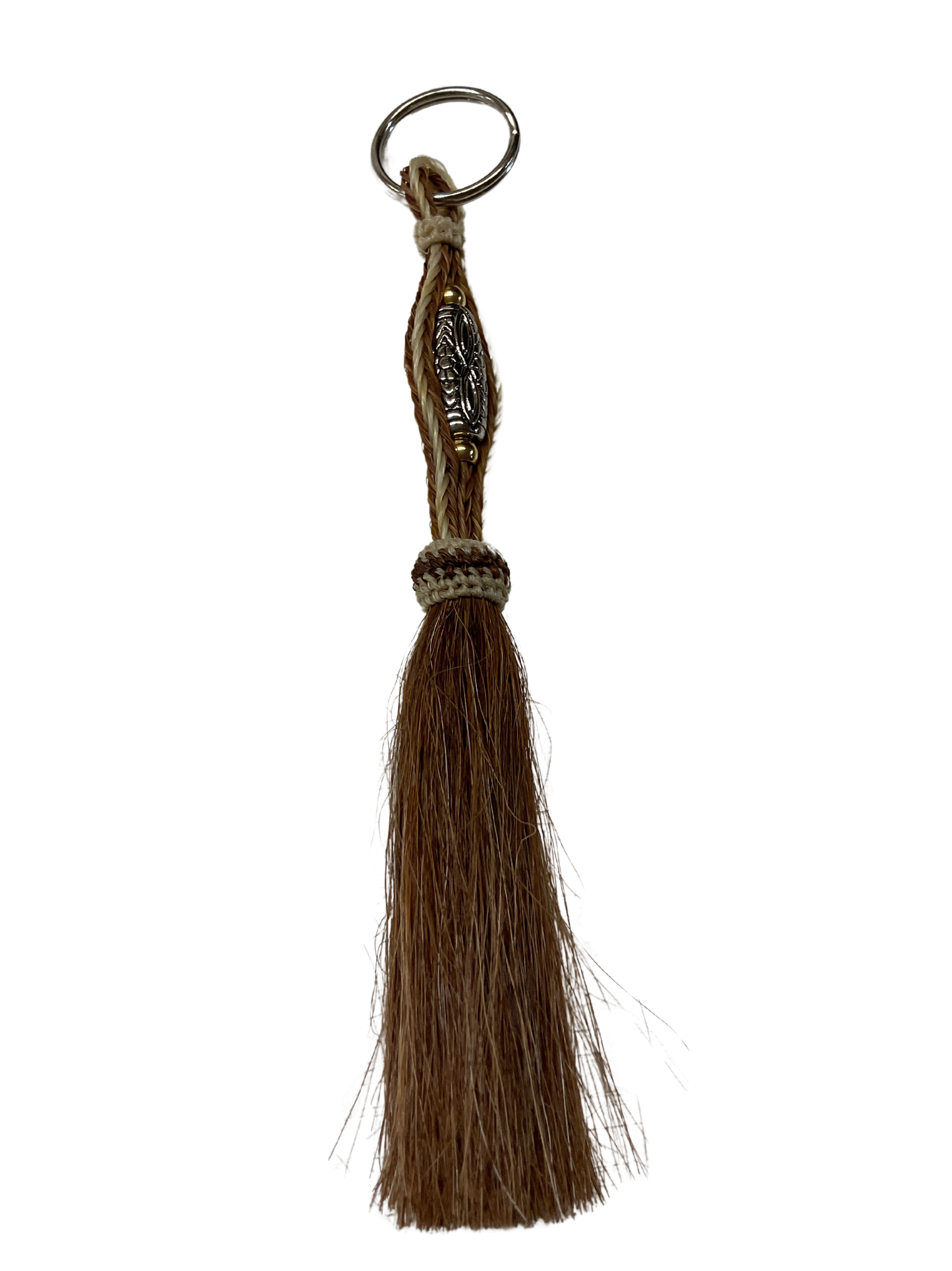 Horsehair Tassel w/Bead Center Keychain