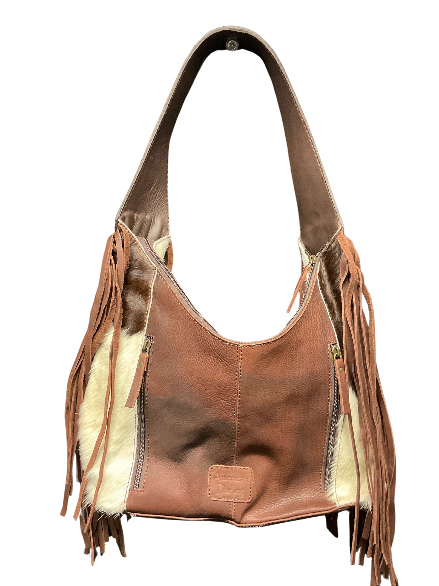 Hair On Cowhide & Leather Hobo Purse