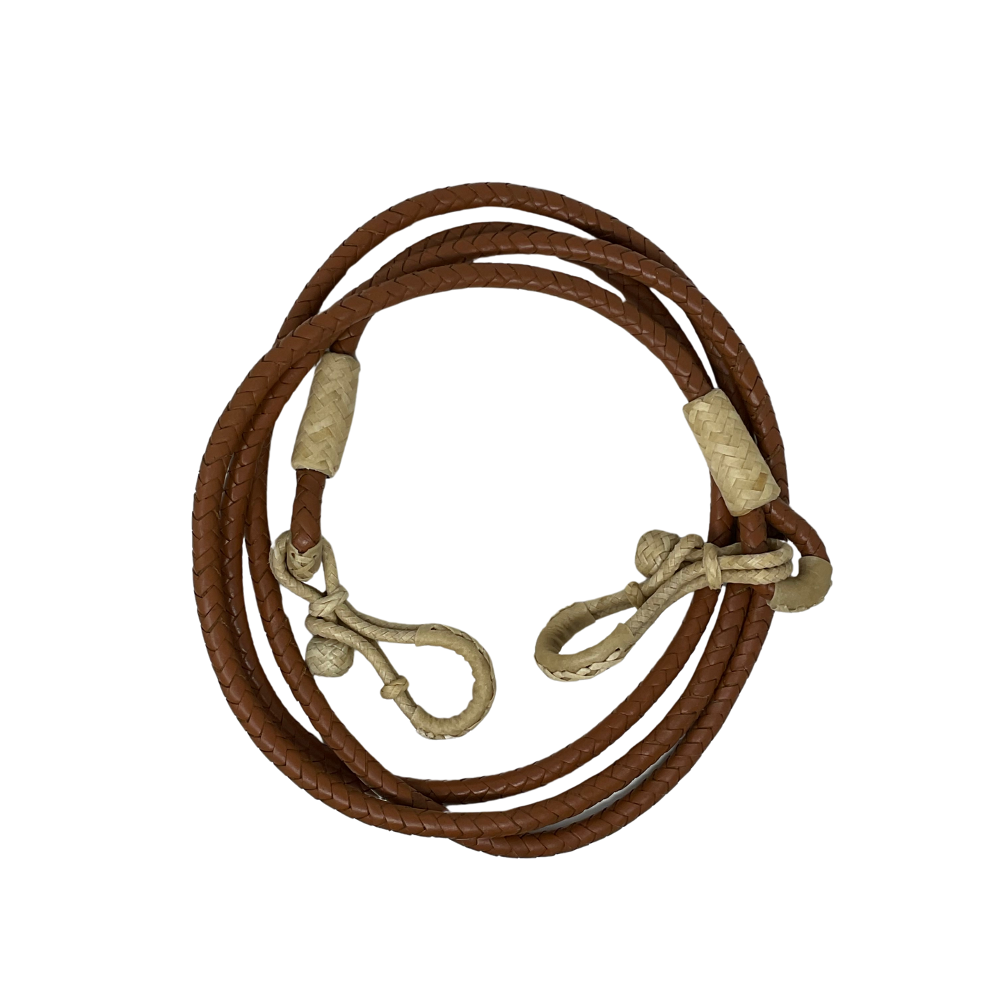 4 Plait Braided Leather Roping Reins
