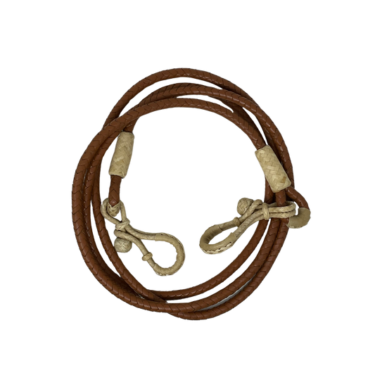 4 Plait Braided Leather Roping Reins