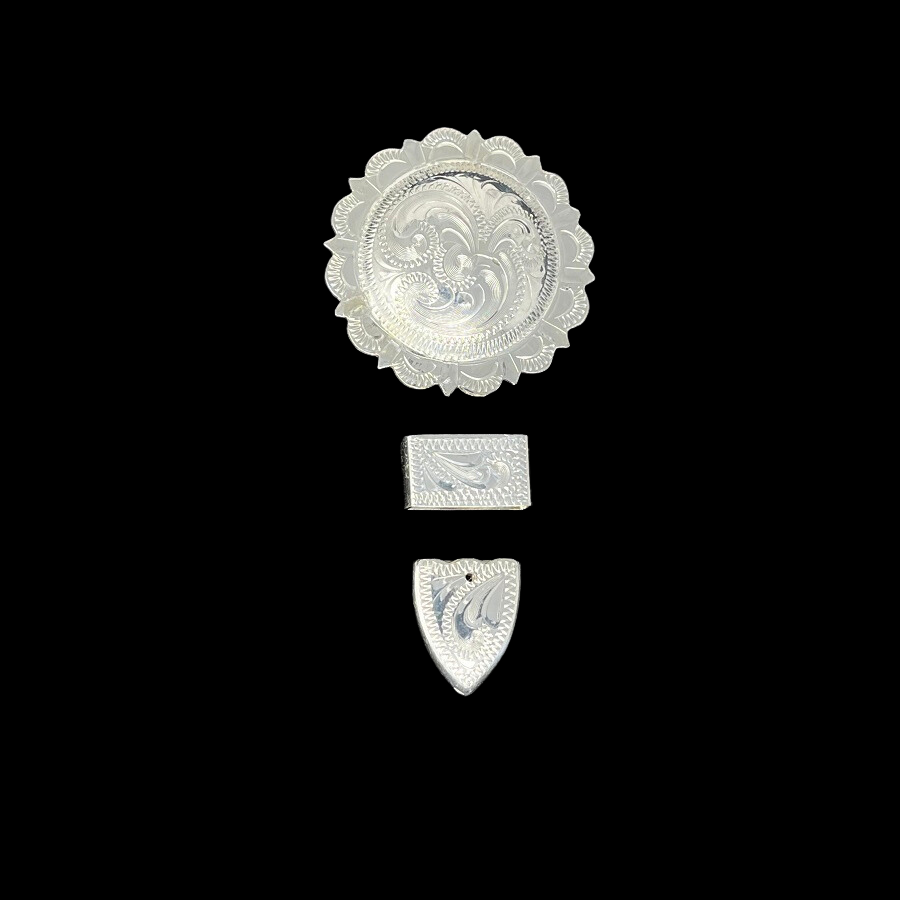El Paso Concho Buckle Set- Silver Plate