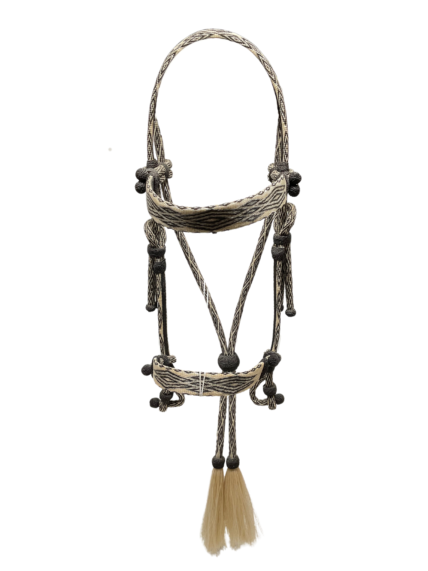 Hitched Horsehair Headstall w/Roping Reins & Nose Band