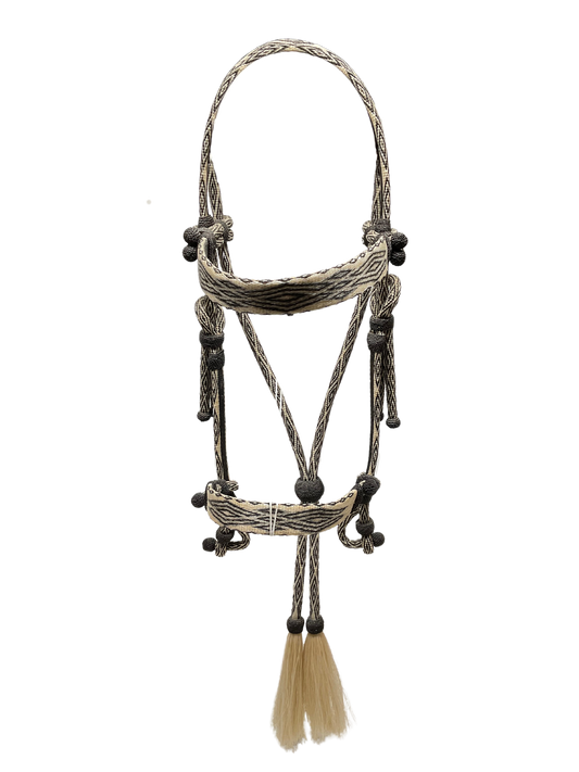 Hitched Horsehair Headstall w/Roping Reins & Nose Band