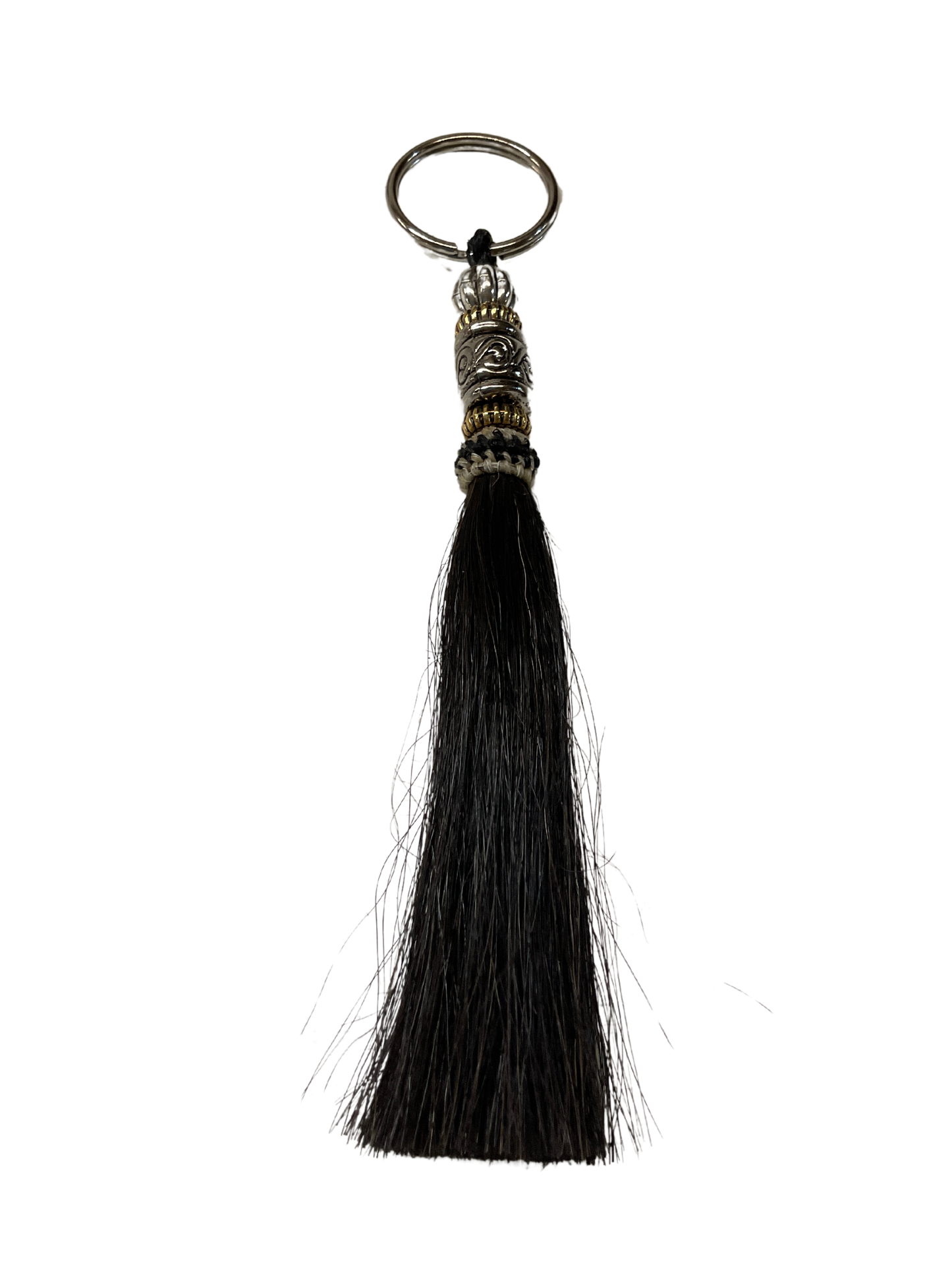 Horse Hair Tassel w/Beads Keychain