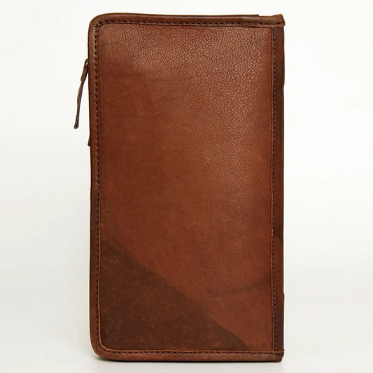 Cowhide & Floral Carved Jewelry Case