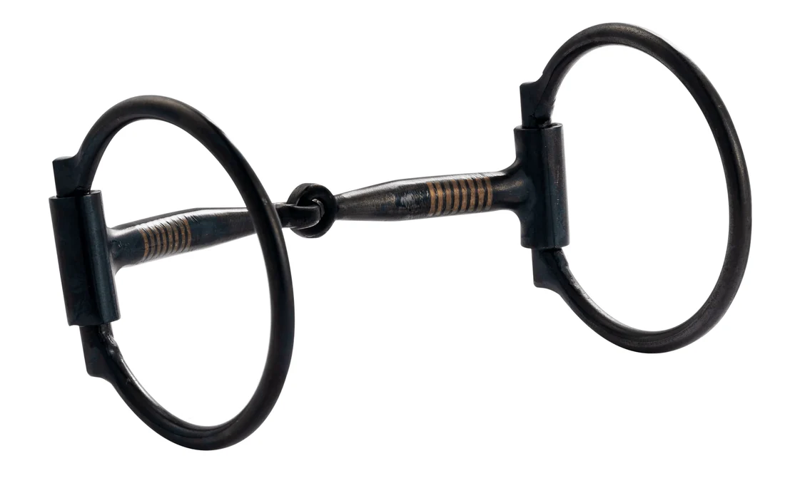 202QC - Black Steel w/Copper Inlay Snaffle Bit