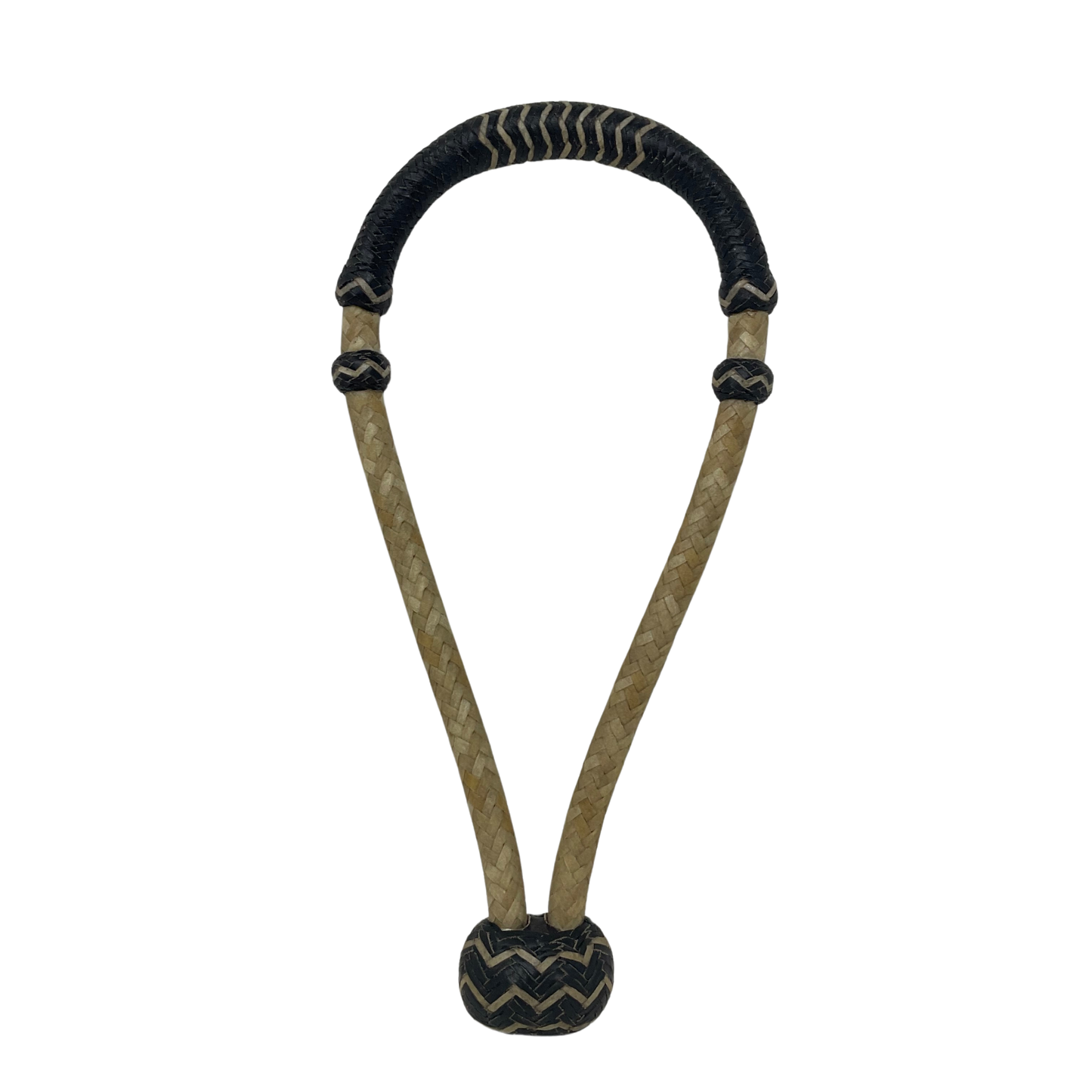12 Plait 5/8" Rawhide w/Accented Black Bosal