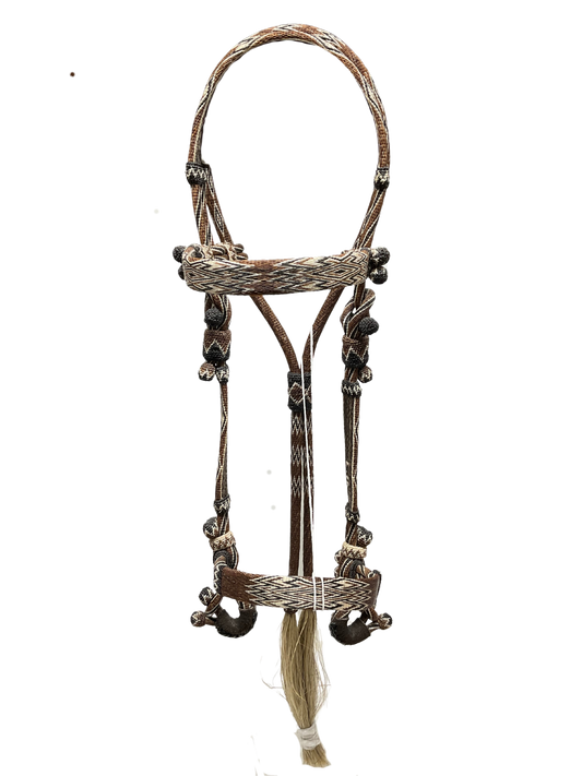 Hitched Horsehair Headstall w/Roping Reins