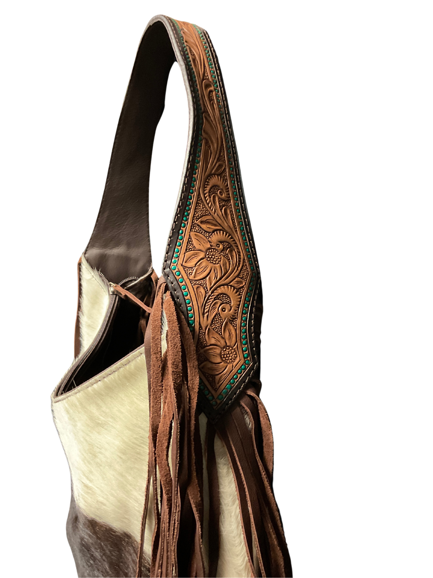Hair On Cowhide & Leather Hobo Purse
