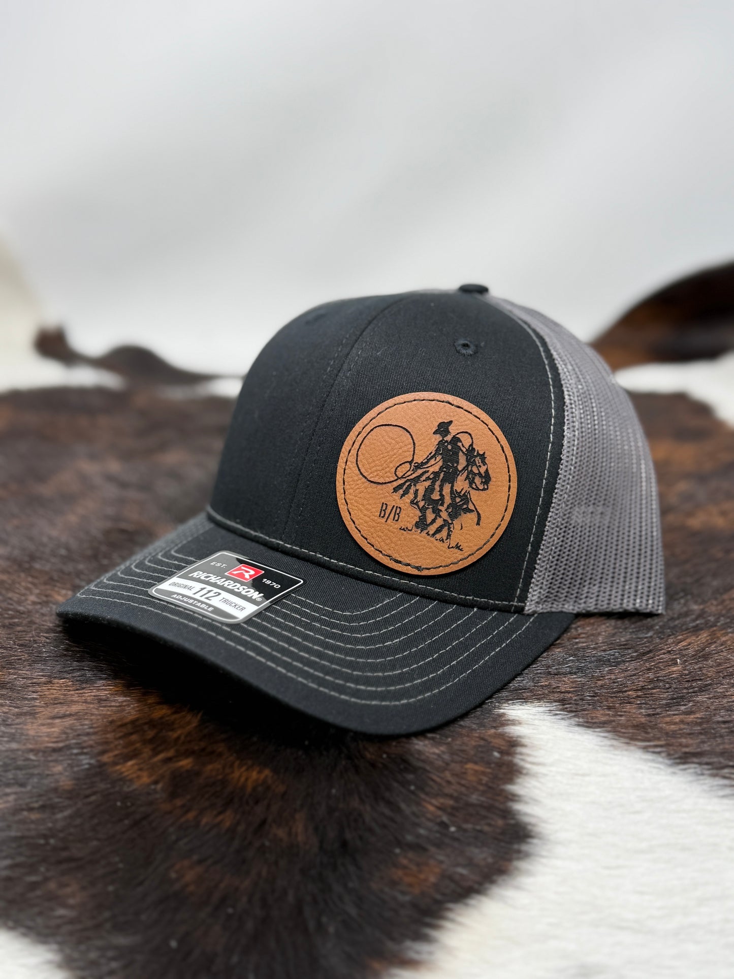 Leather Patch Buckaroo Cap