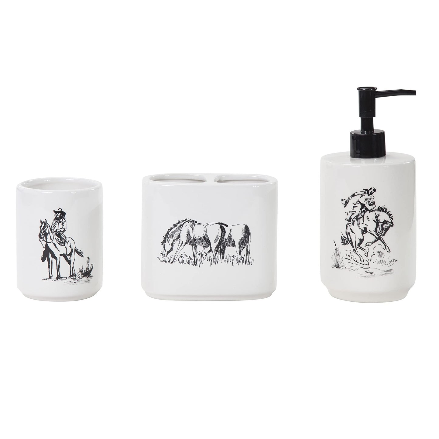 Ranch Life 3 Piece Countertop Bathroom Accessory Set