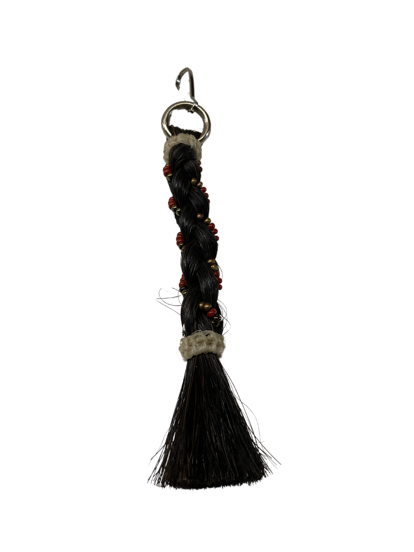 Braided Horse Hair w/Beads Zipper Pull
