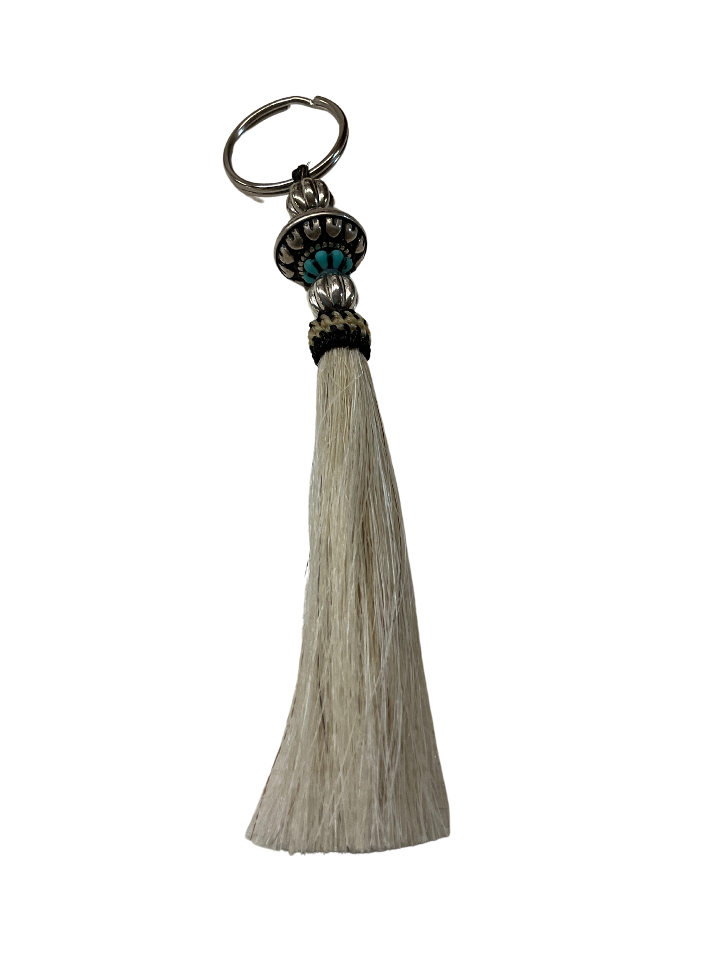 Horse Hair Tassel w/Beads Keychain