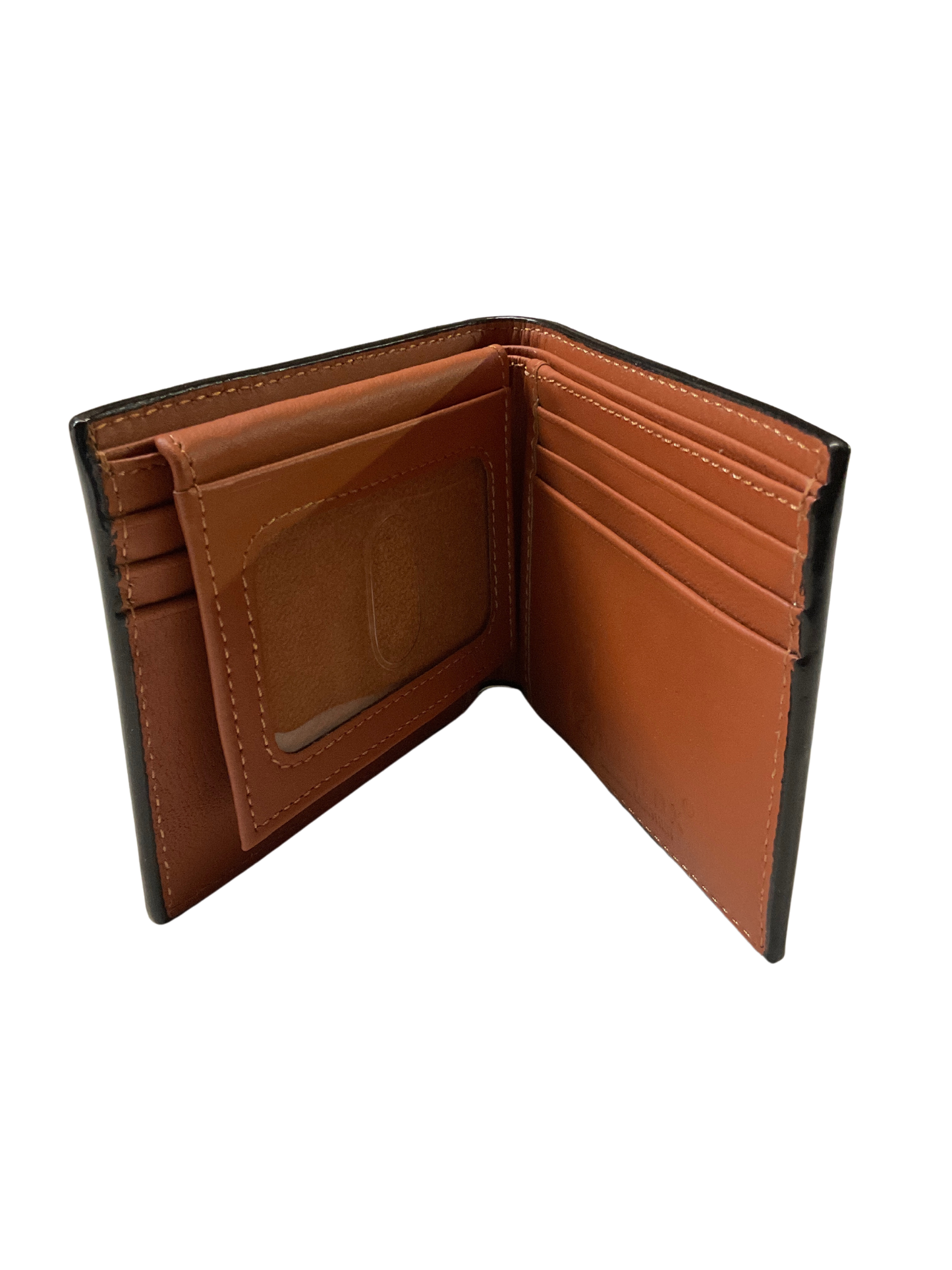 Bifold Basket Stamped Wallet w/Floral & Buck Stitching