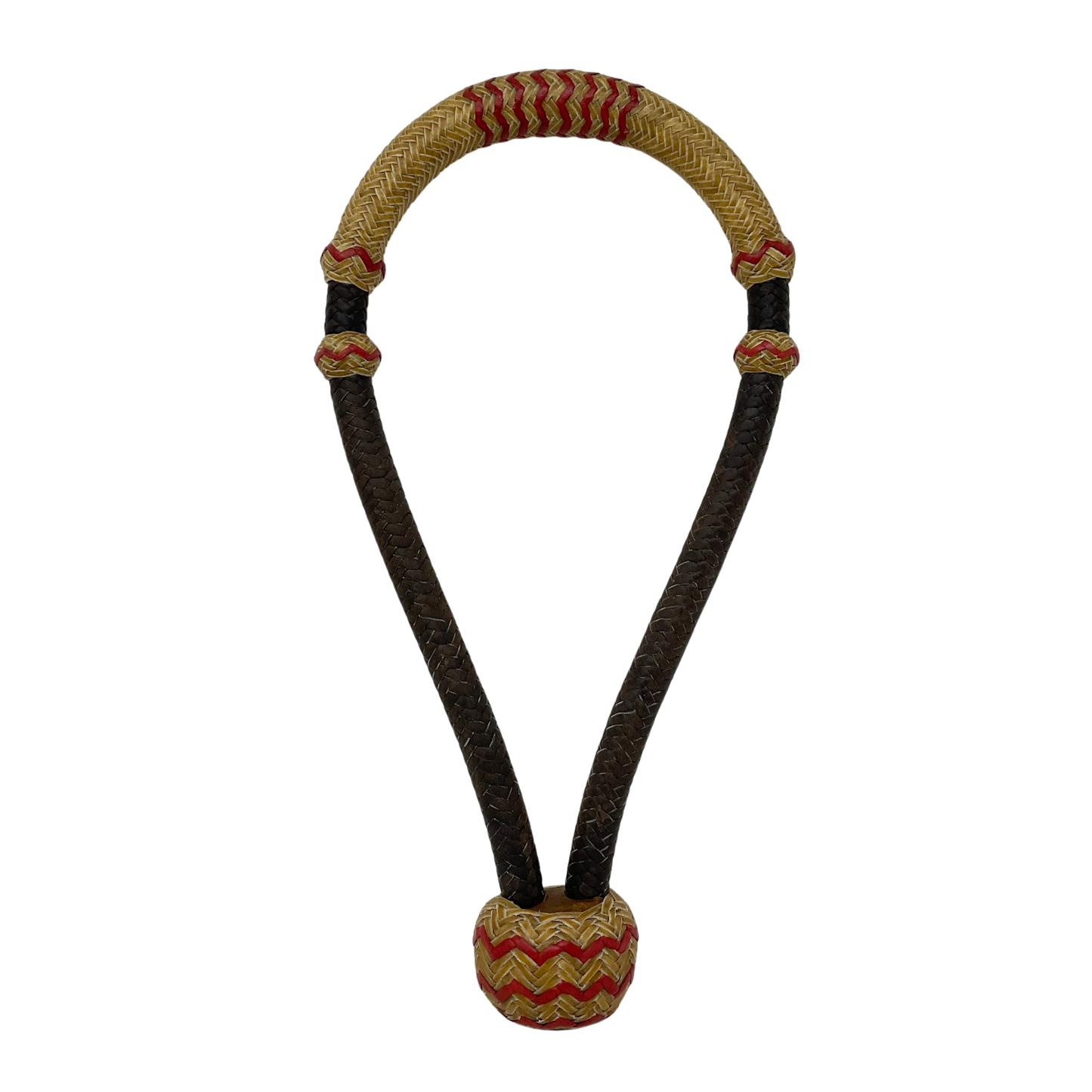 16 Plait 5/8" Chocolate Leather w/Accented Rawhide Bosal