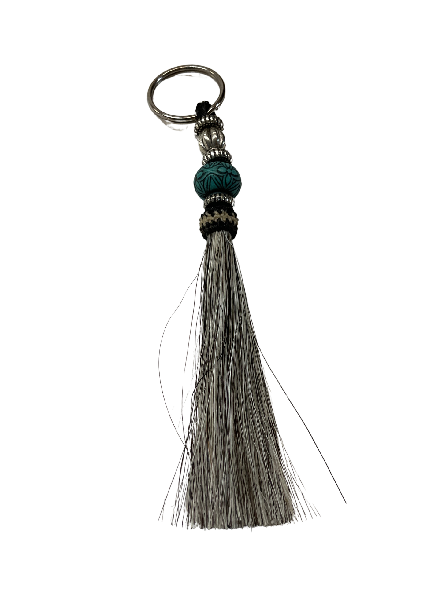Horse Hair Tassel w/Beads Keychain
