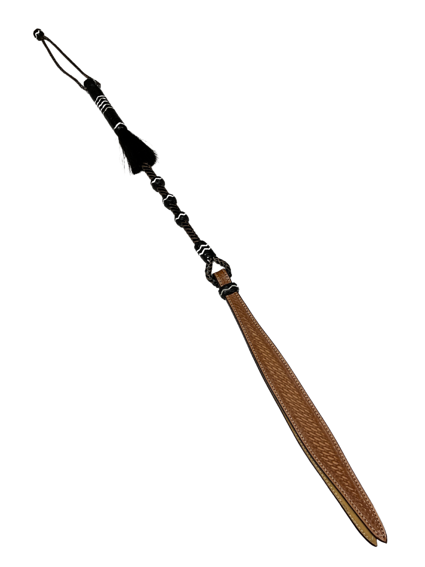 Dyed Rawhide Quirt with Accents and Horsehair