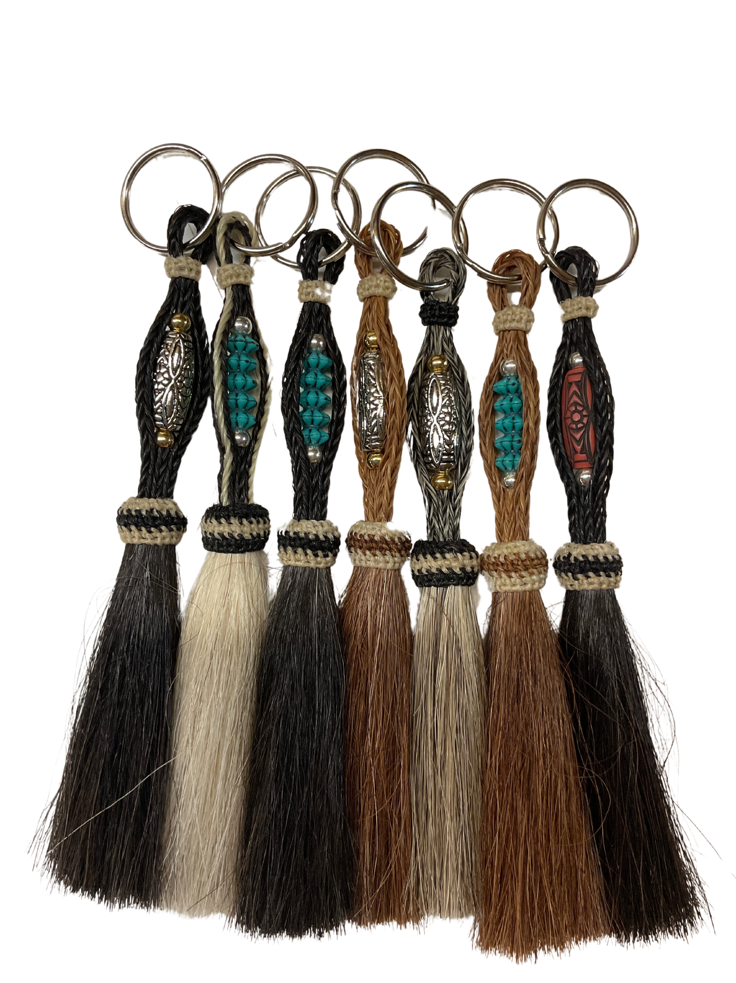 Horsehair Tassel w/Bead Center Keychain