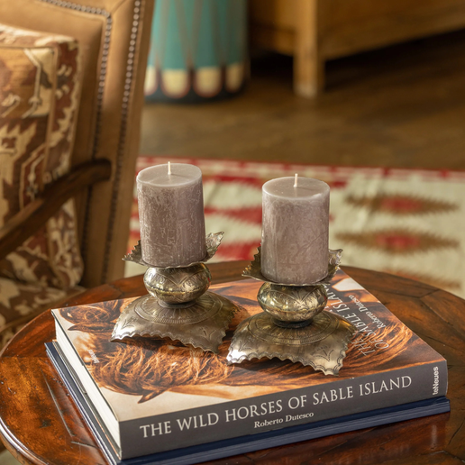 Stamped Candlesticks - PAIR