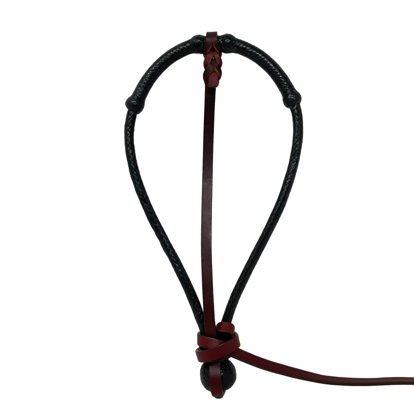 16 Plait Black Leather Center Hung Bosalita
