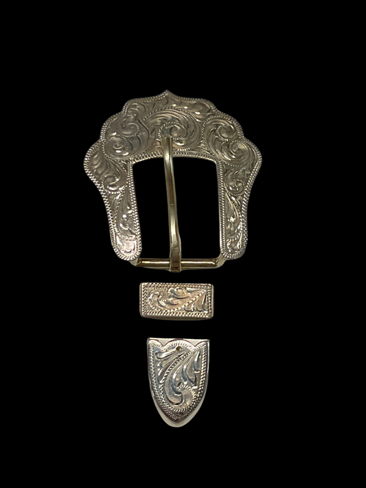Sterling Silver 3/4" Belt Buckle Set