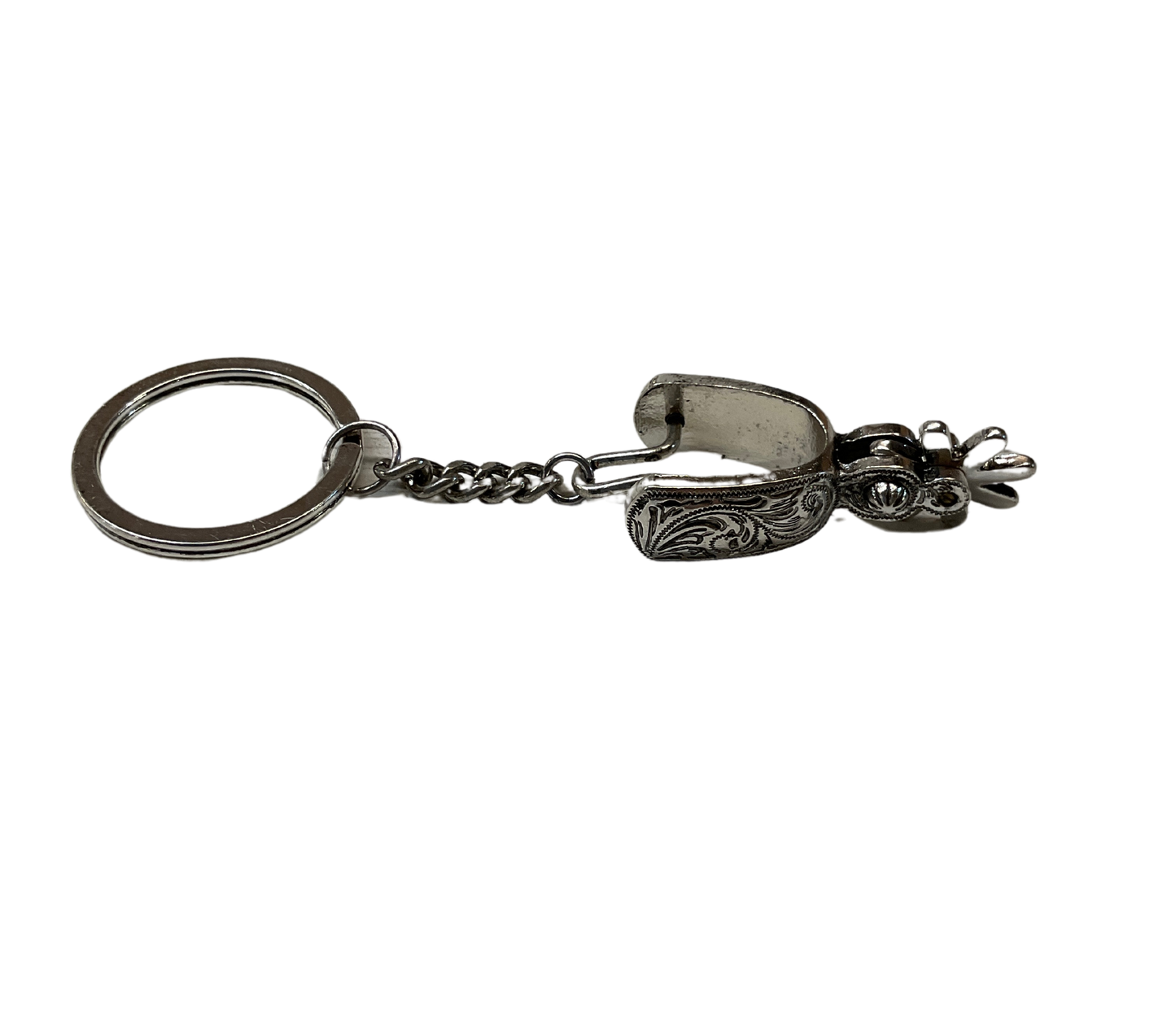 Antiqued Silver Spur Keychain
