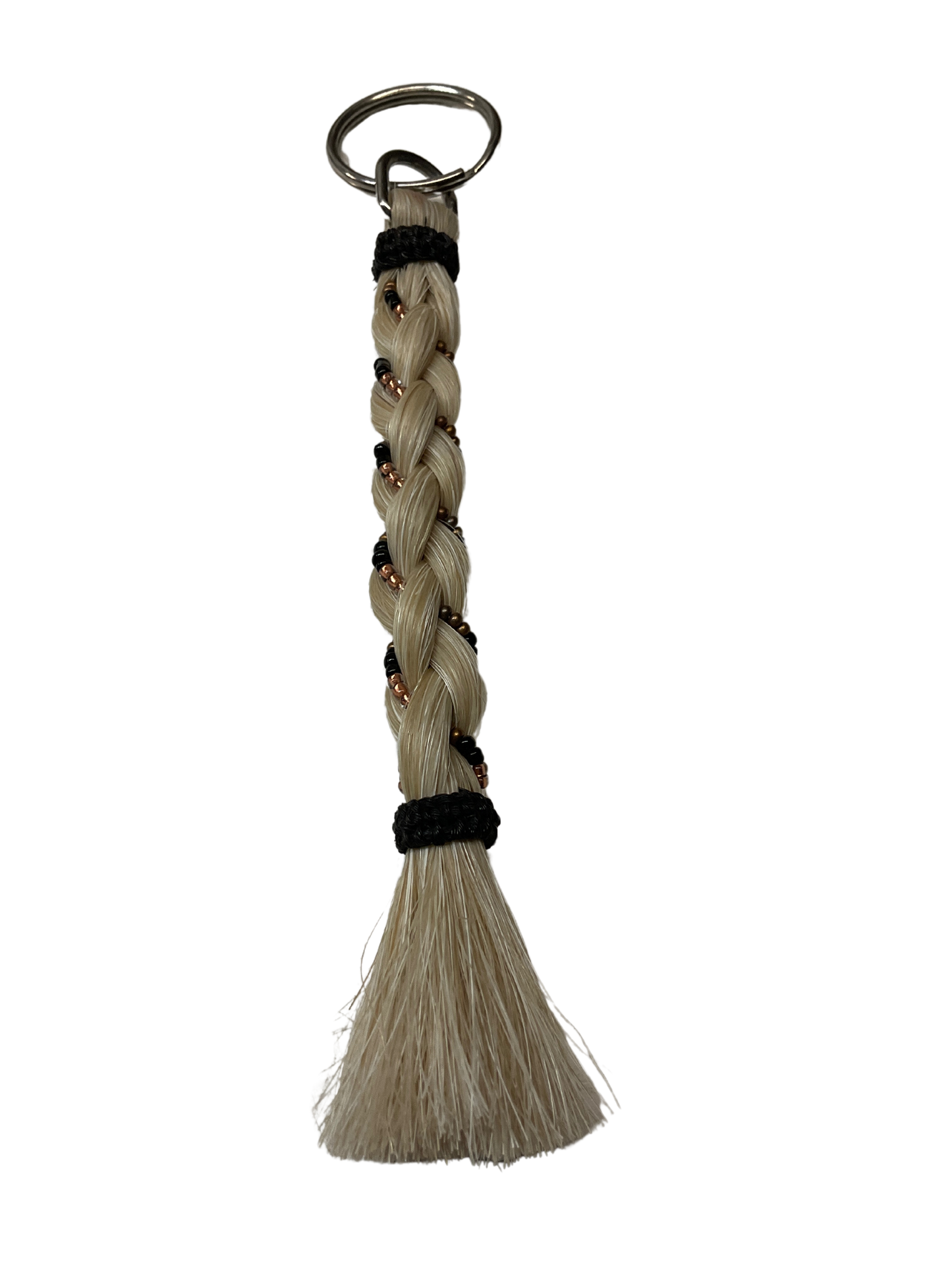 6" Braided Horsehair w/Beads Keychain