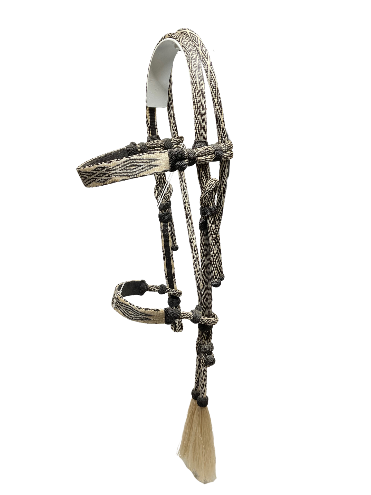 Hitched Horsehair Headstall w/Roping Reins & Nose Band