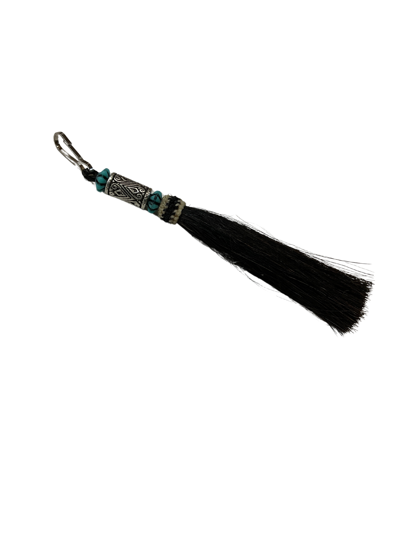 Horse Hair Tassel w/Beads Zipper Pull