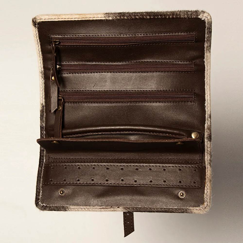 Cowhide Folding Jewelry Case