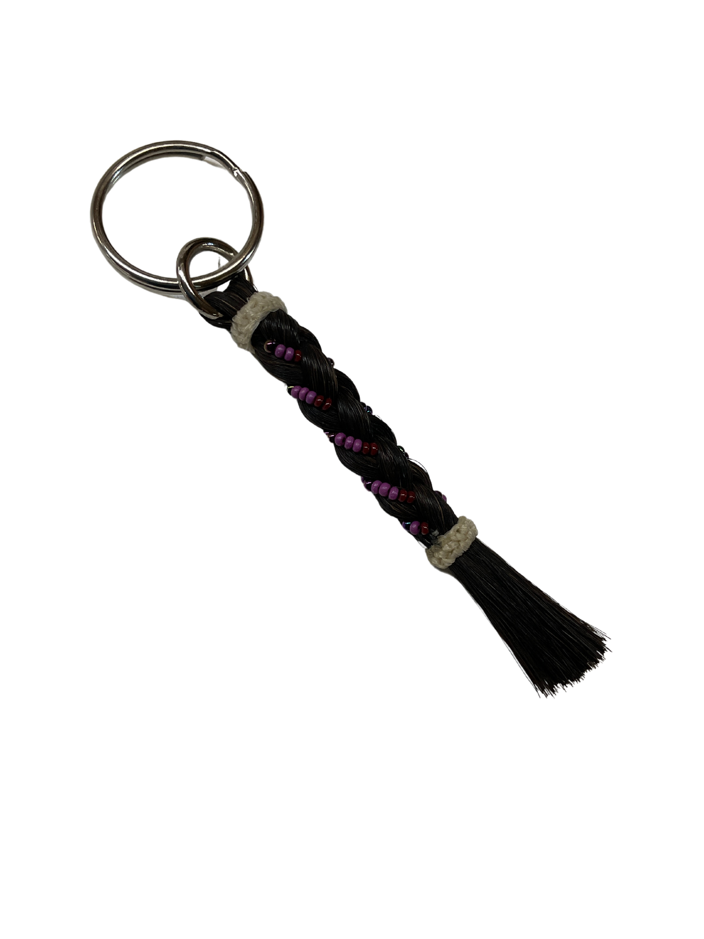 Braided Horse Hair w/Beads Keychain