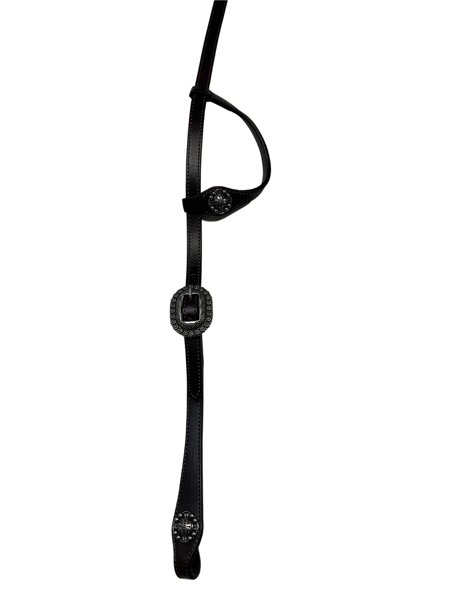 Single Ear Plain Dark w/JWP Buckles & Conchos
