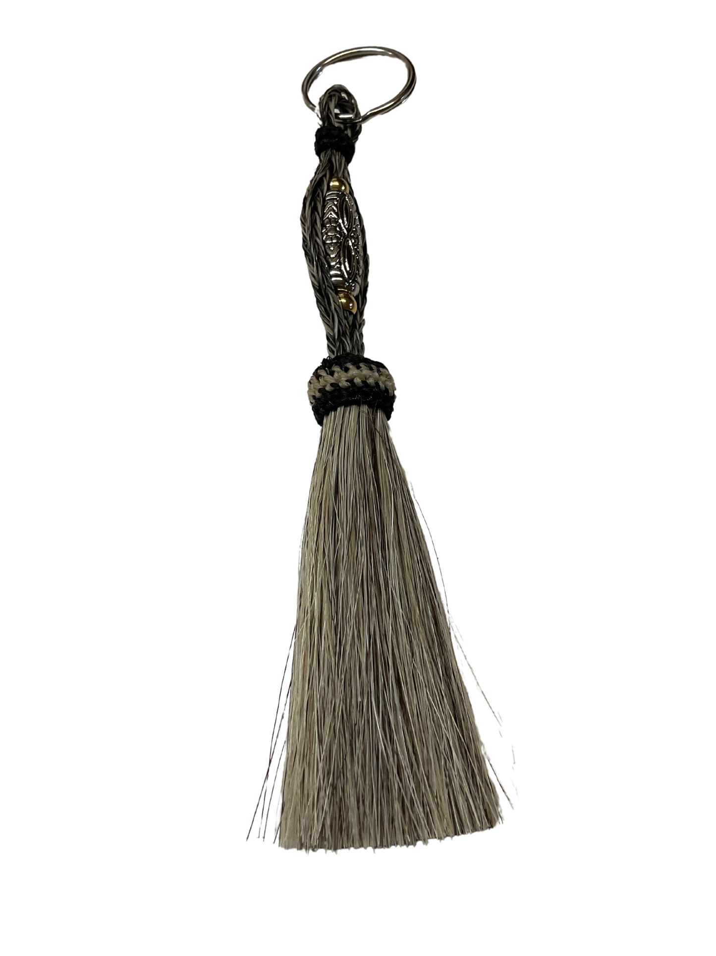Horsehair Tassel w/Bead Center Keychain