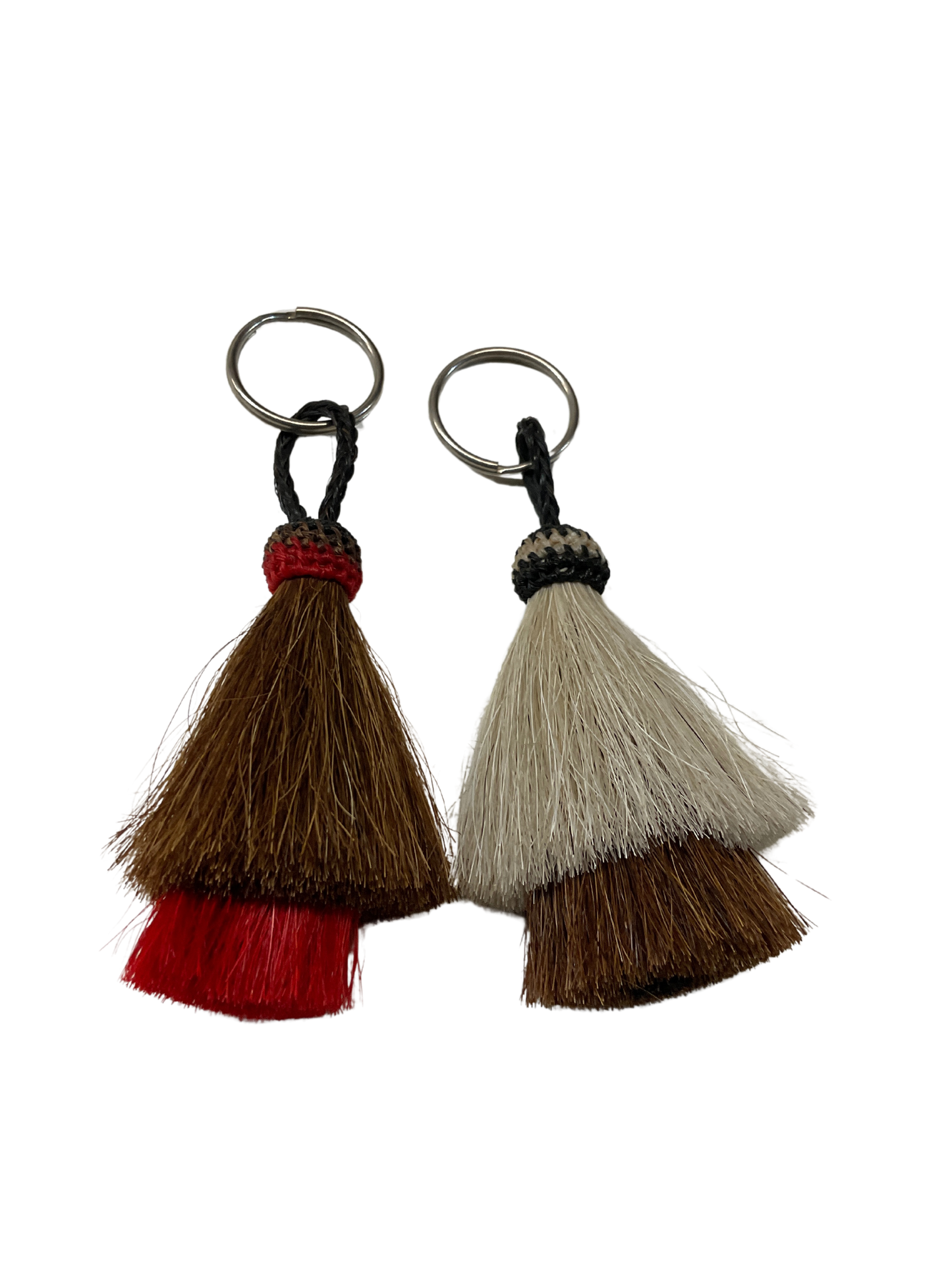 Single Tassel Double Tier Horsehair Keychain