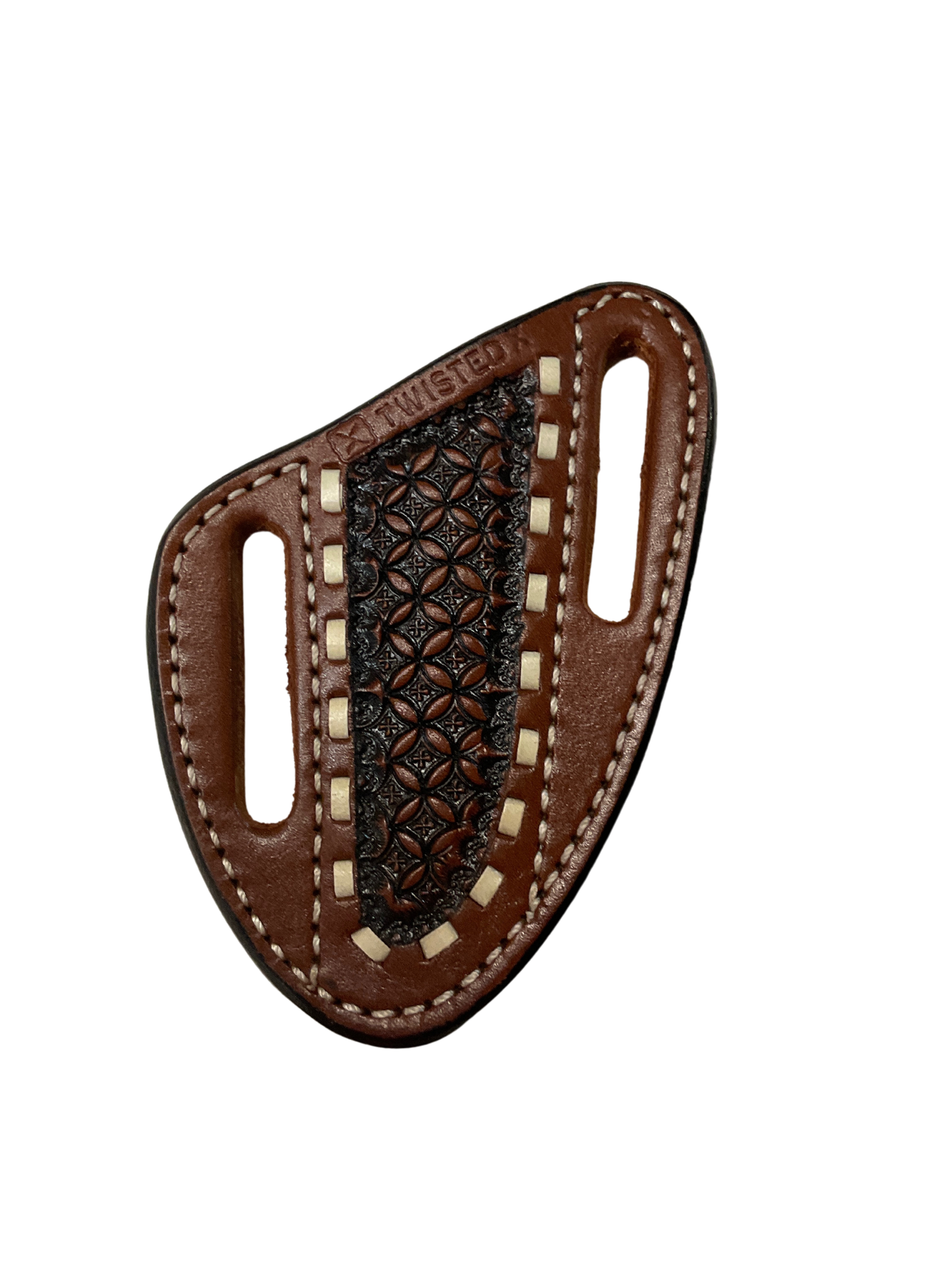 Leather Tooled w/Buckstitch Crossdraw Knife Sheath