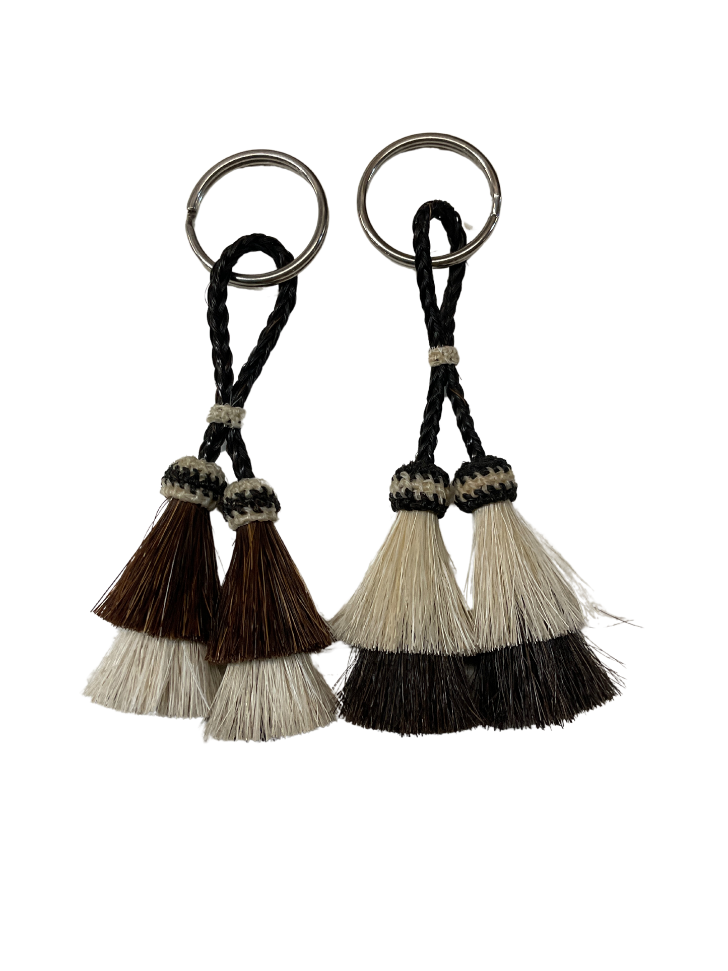 Double Tassel Double Tier Horsehair Keychain