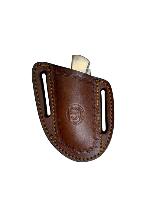 Single Blade Ram Horn Folding Knife w/Sheath