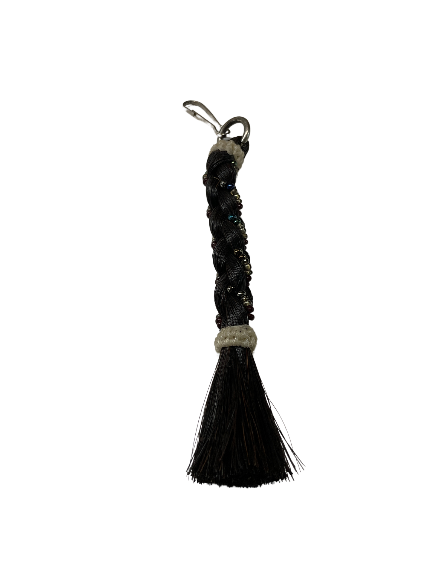 Braided Horse Hair w/Beads Zipper Pull