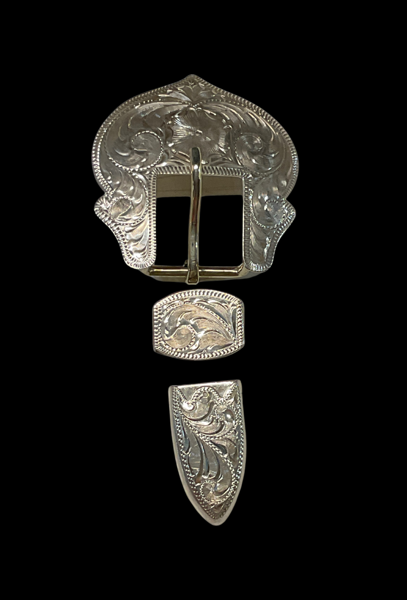 Sterling Silver 3/4" Belt Buckle Set