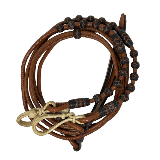 12 Plait Leather Split Reins