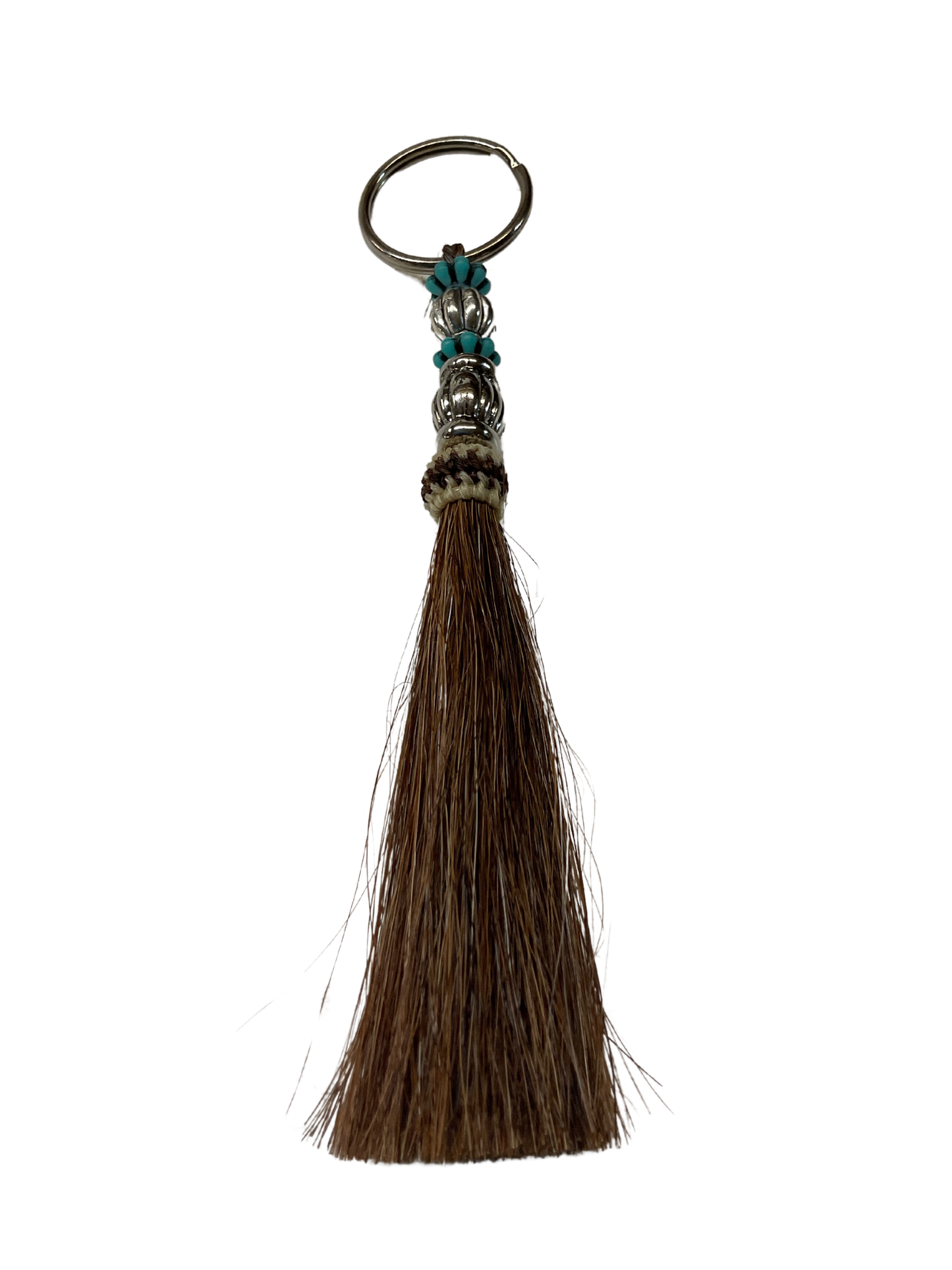 Horse Hair Tassel w/Beads Keychain