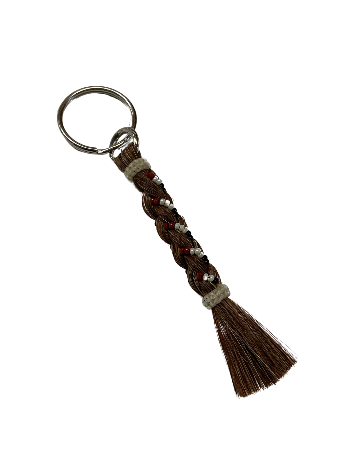 Braided Horse Hair w/Beads Keychain