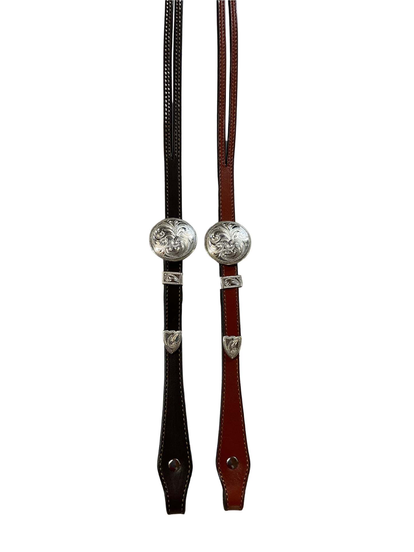 5/8" Split Ear Headstall Hansen Smooth Round Concho Buckle