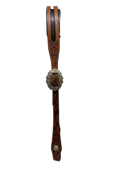 5/8" Floral Shaped Split Ear w/Sterling Buckles & Conchos