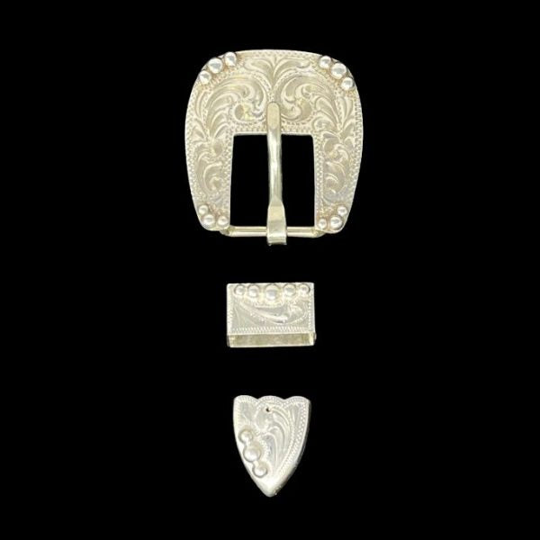 Alamo Bubble Buckle Set- Silver Plate