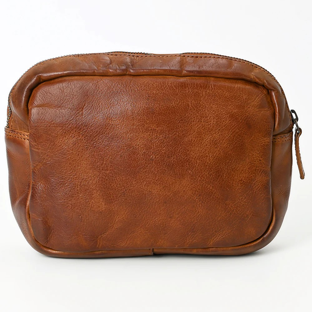 Woven Leather Clutch Purse
