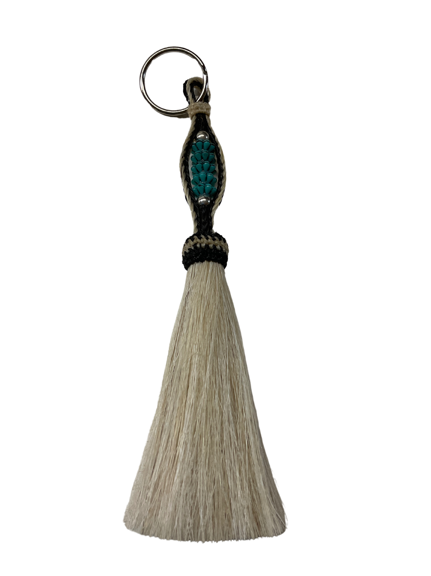 Horsehair Tassel w/Bead Center Keychain