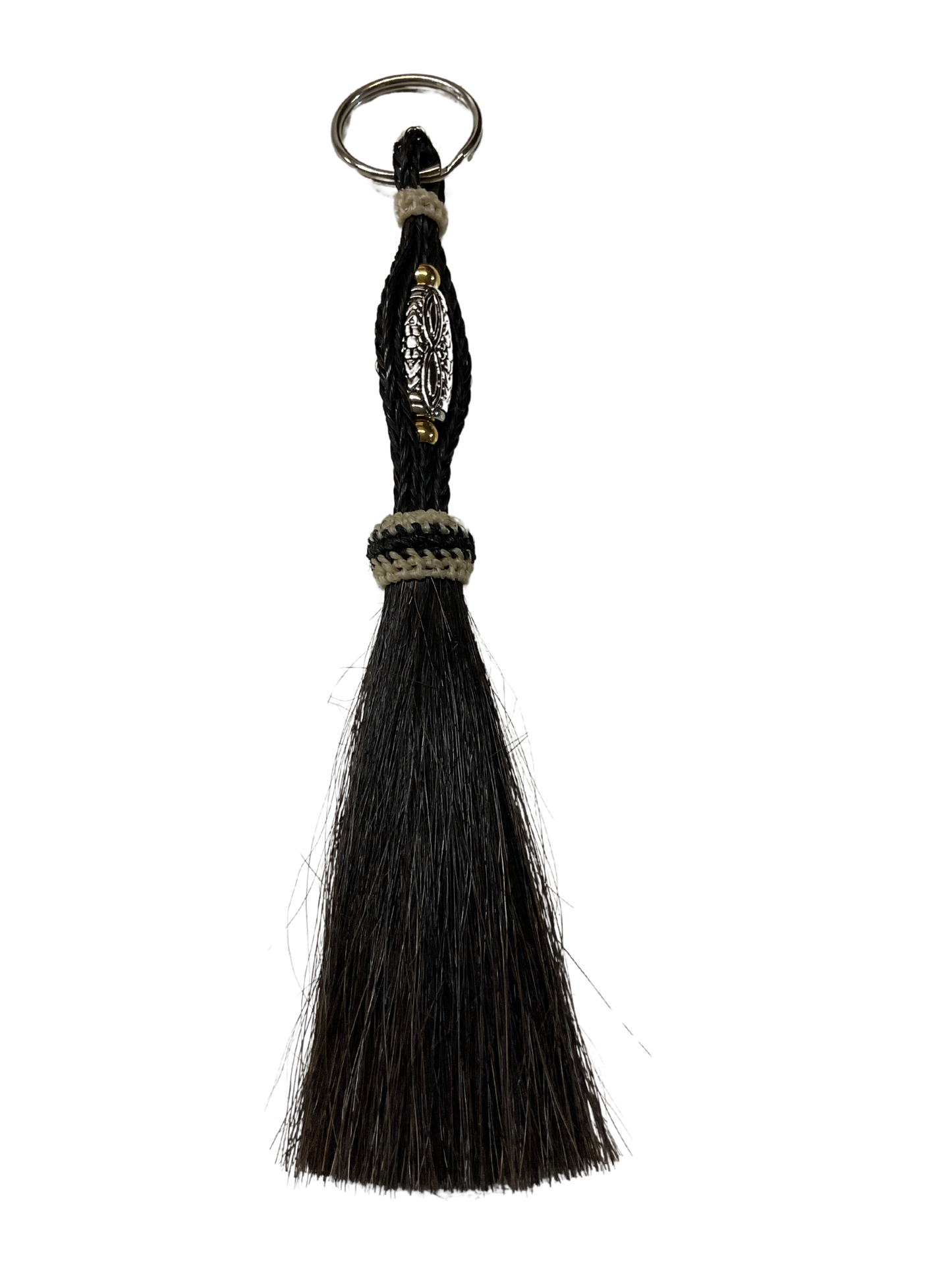 Horsehair Tassel w/Bead Center Keychain